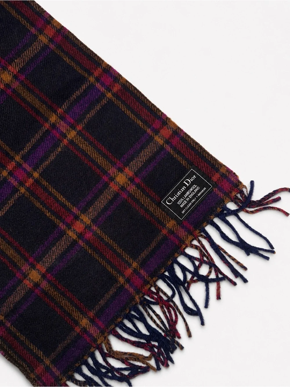 Dior lambswool plaid scarf